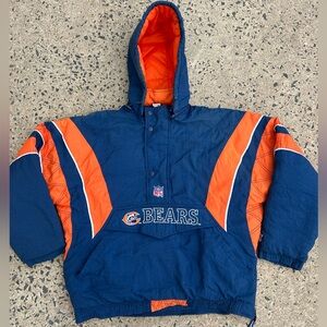 VTG 90’s STARTER PRO LINE Chicago Bears Quilted Pullover Coat Mens XL NFL